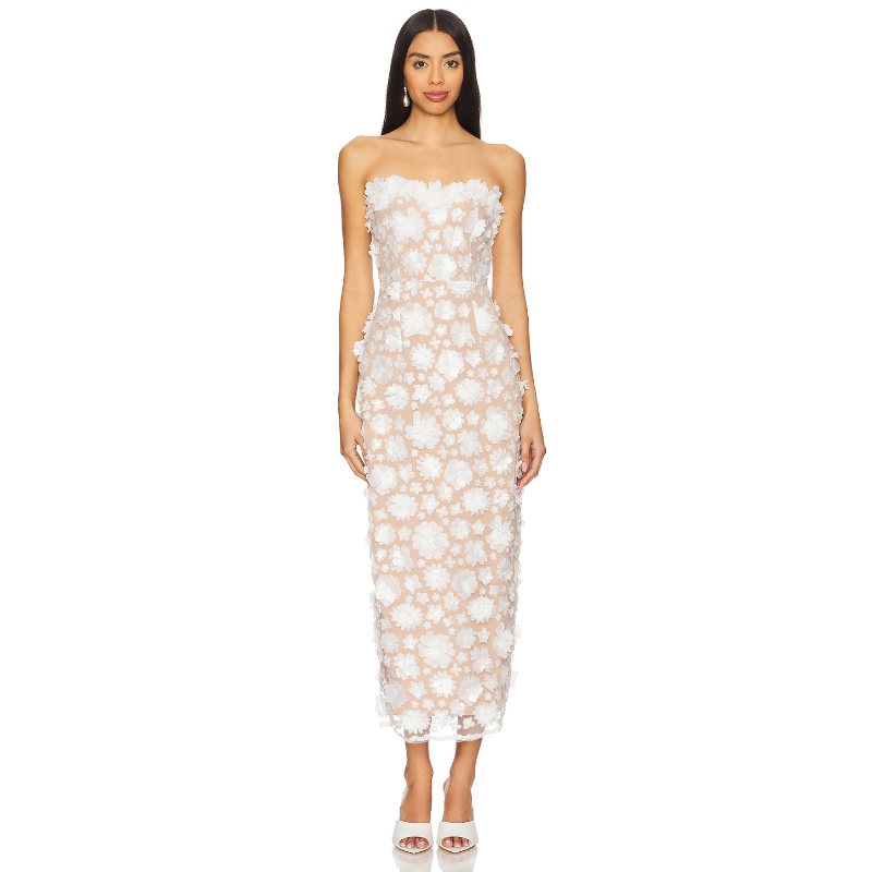 ELLIATT DRESS 中长款连衣裙女夏 象牙白礼服裙REVOLVE小众新款