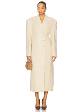 The Andamane 大衣 象牙白廓形老钱风冬季外套REVOLVE小众新款