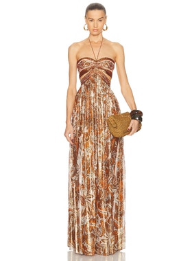 retrofete KIMMY 裙子金属棕色性感礼服REVOLVE小众新款