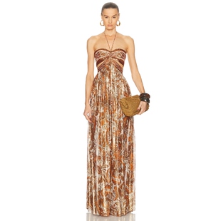 retrofete KIMMY 裙子金属棕色性感礼服REVOLVE小众新款