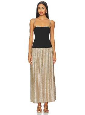 [冬季新品]Show Me Your Mumu 中长款连衣裙金属金色REVOLVE