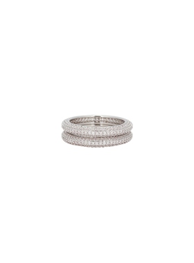 SHASHI MICRO PAVE 戒指套装 金属银色REVOLVE小众新款