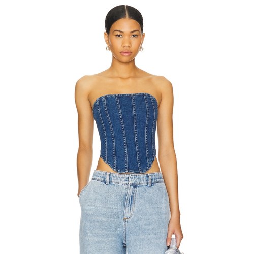 Good American Corset Tube 蓝色 y2k辣妹风REVOLVE小众新款