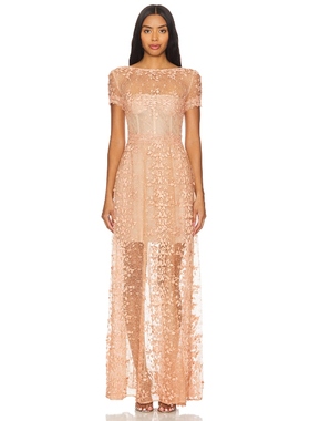 Bronx and Banco MEGAN CAP SLEEVE 长裙 米色REVOLVE