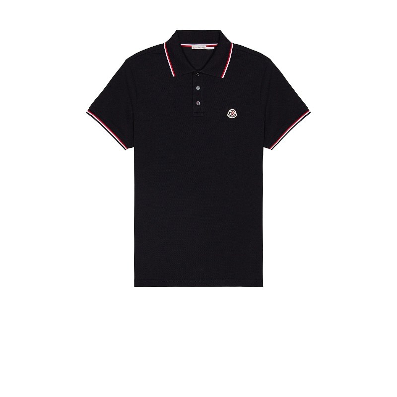 [春夏新品]男款POLO衫蓝色半开襟简约logo短袖T恤上衣REVOLVE保暖