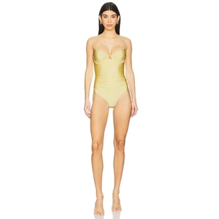 CUP RUCHED 一件式 泳装 SIMKHAI 黄色REVOLVE新款 LAINE