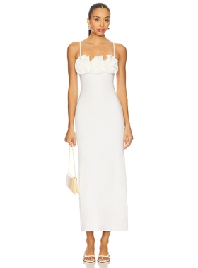 Maygel Coronel AURA 中长款连衣裙女夏 白色REVOLVE小众新款