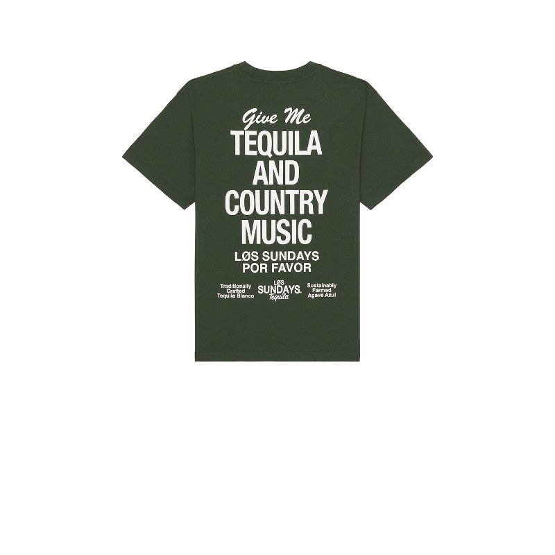 Los Sundays THE TEQUILA AND COUNTRY MUSIC T恤 深绿色REVOLVE,男装,T恤,淘宝优惠券,粉丝福利购,淘宝优惠卷