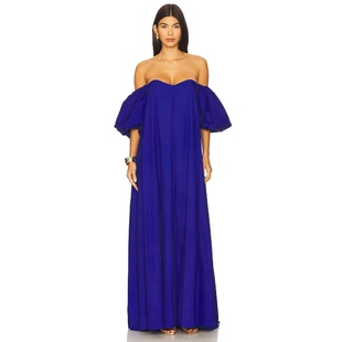 [春季新品]CAROLINE CONSTAS PALMER 长裙 靛蓝REVOLVE小众