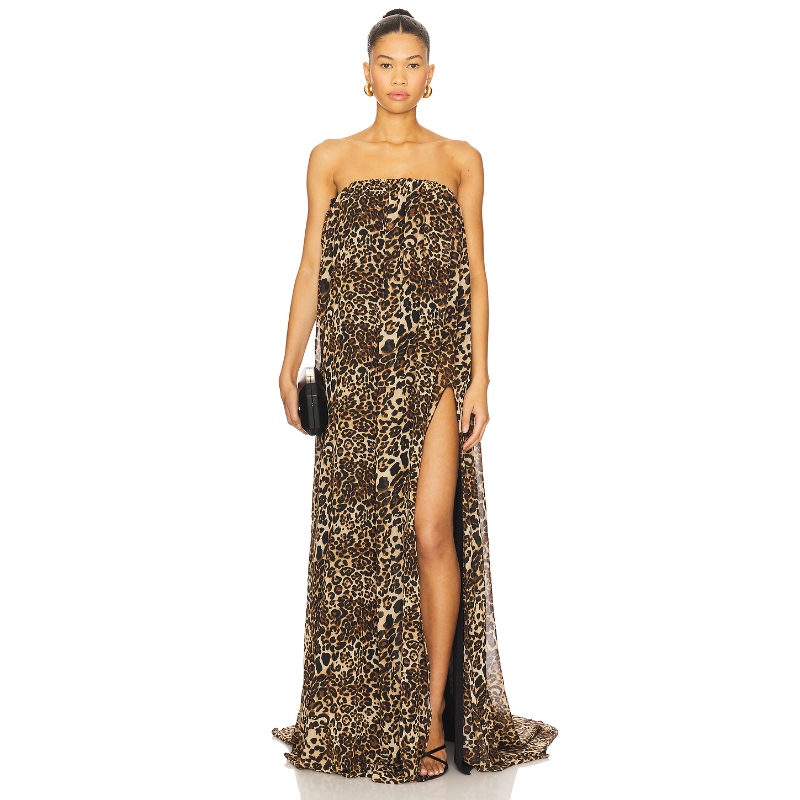 AWAVE Studio Long Dress With Leg Slits 棕色REVOLVE小众新款