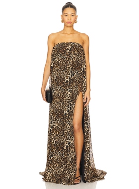 AWAVE Studio Long Dress With Leg Slits 棕色REVOLVE小众新款