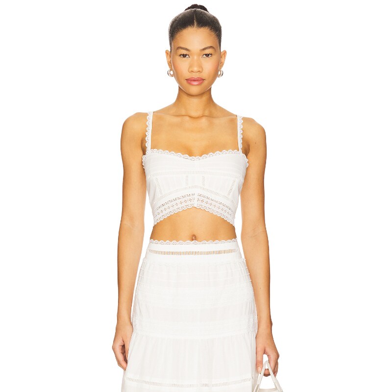 [秋冬新品]House of Harlow 1960白色背心甜美短款上装REVOLVE