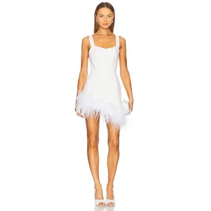 Santa Brands SWAN 羊毛连衣裙女夏 白色REVOLVE小众新款