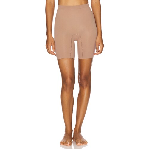 SPANX驼色裤装通勤风秋冬新品高腰紧身修身直筒短裤REVOLVE