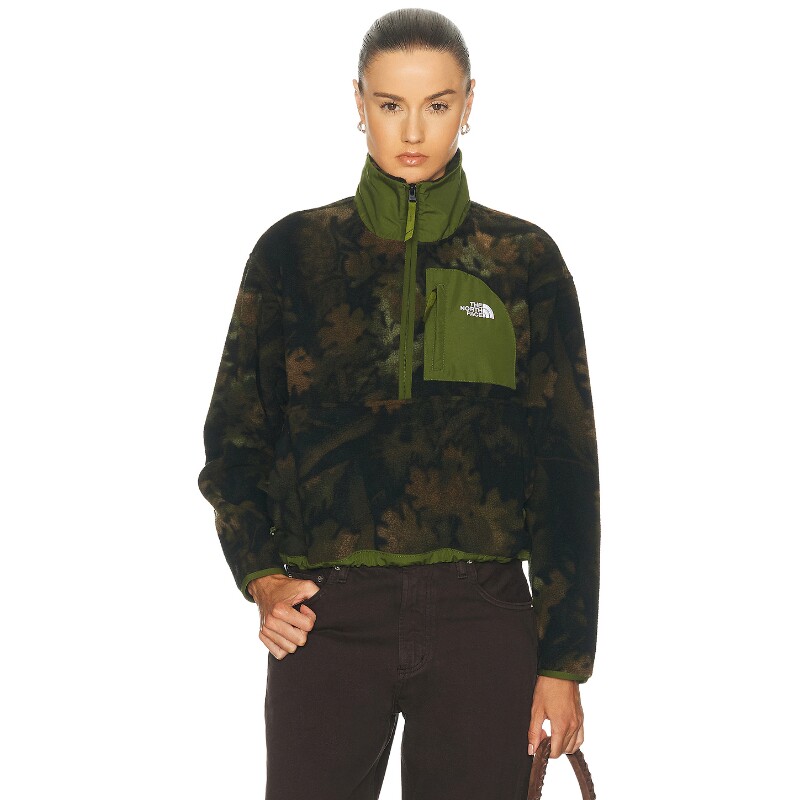 The North Face军绿色上衣迷彩印花通勤风早秋新品毛衣REVOLVE