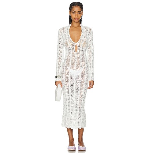 LIONESS SOIRE 连衣裙白色性感修身针织长裙REVOLVE小众新款