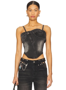 MARRKNULL Crossing Tank Top 黑色 y2k辣妹风REVOLVE小众新款