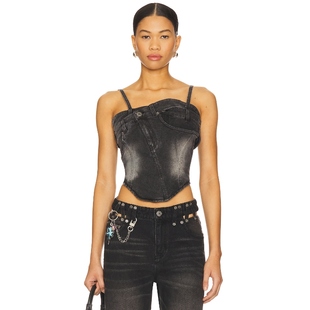 MARRKNULL Crossing Tank Top 黑色 y2k辣妹风REVOLVE小众新款