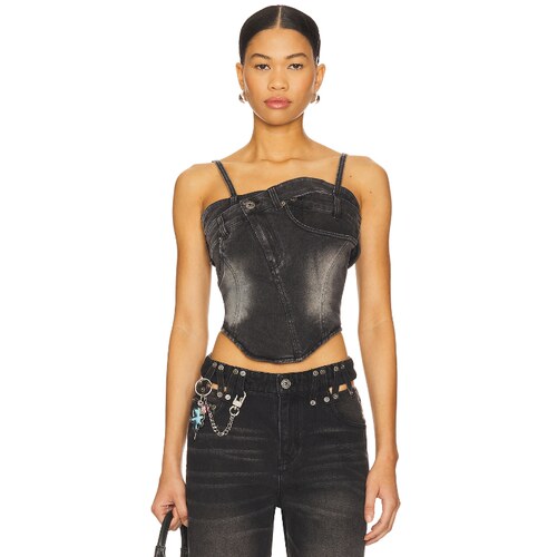 MARRKNULL Crossing Tank Top 黑色 y2k辣妹风REVOLVE小众新款