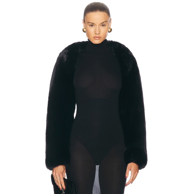 [春季新品]Cult Gaia BENTLEY 夹克黑色设计师感披肩外套REVOLVE