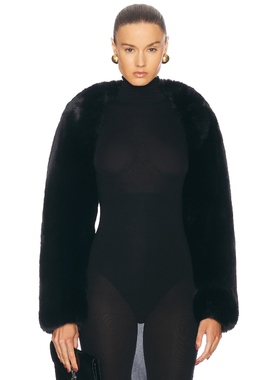 [春季新品]Cult Gaia BENTLEY 夹克黑色设计师感披肩外套REVOLVE