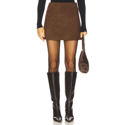 Susanna Chow ALARA 半身裙 棕色REVOLVE小众新款