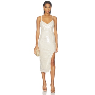 ASTR the Label LIESE 中长款连衣裙 奶油色REVOLVE小众新款