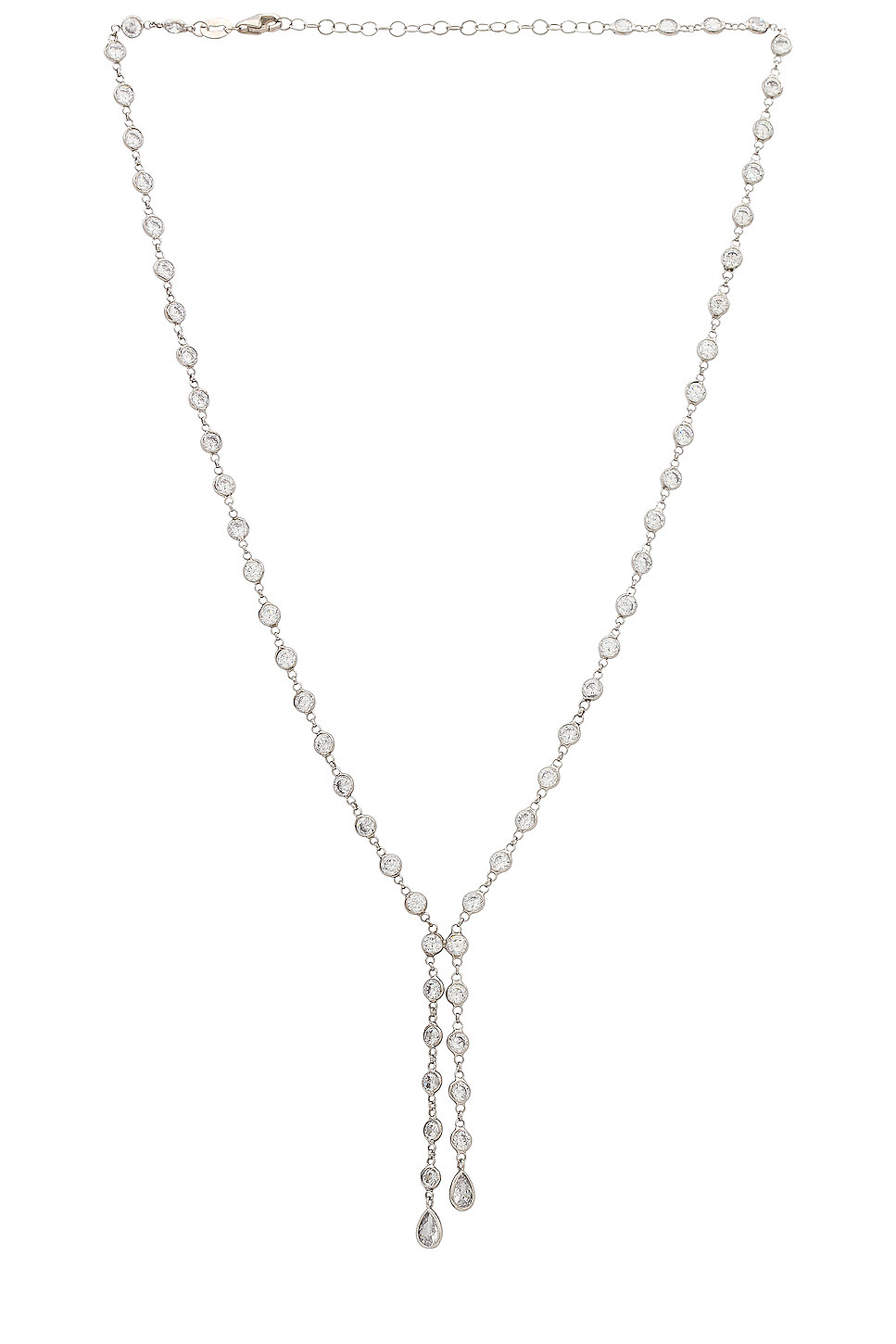 SHASHI Bezel Lariat Necklace 金属银色revolve小众新款