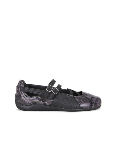 [春季新品]Puma Select蛇纹拼接双扣带方头玛丽珍平底鞋REVOLVE