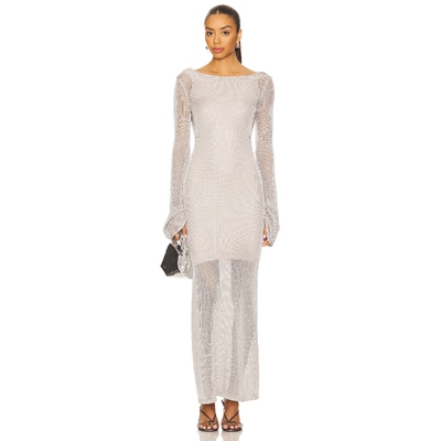 Tyler McGillivary ESTELLE 裙子 金属银色REVOLVE小众新款