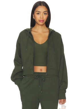 Beyond Yoga LUXE FLEECE 连帽衫 深绿色 运动复古风REVOLVE小众