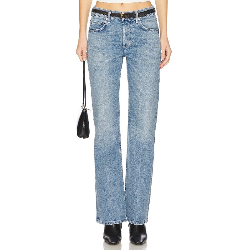 [冬季新品]Citizens of Humanity高腰直筒牛仔长裤蓝色REVOLVE