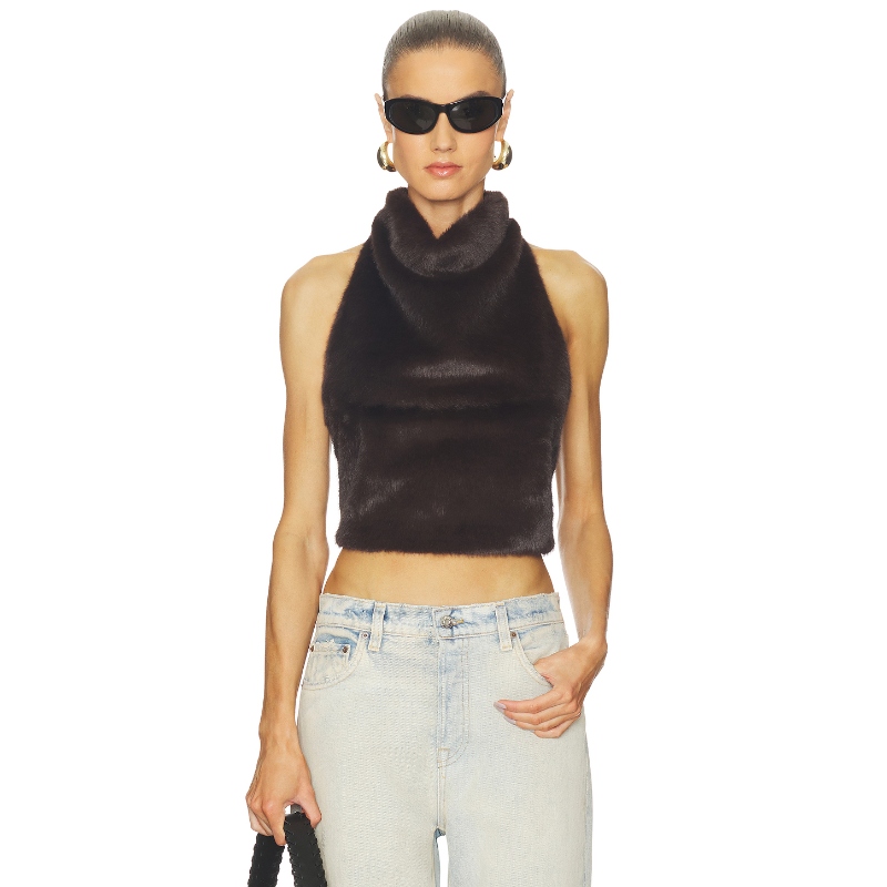 Line & Dot CASSIDY 人造革上装 棕色REVOLVE小众新款