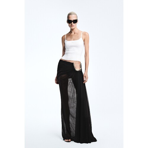 REVOLVE LOS ANGELES黑色半裙镂空酷飒风夏季新品半身裙REVOLVE