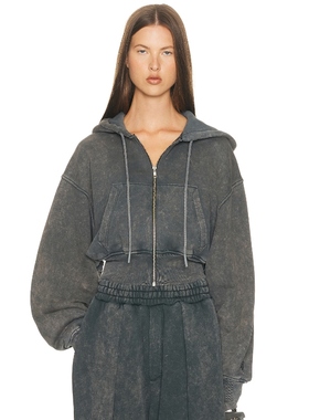 Helsa FULL ZIP 连帽衫 黑色 静奢风老钱风REVOLVE小众新款