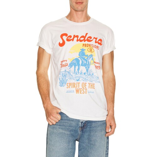 Sendero Provisions Co.白色上衣印花卷边短袖休闲宽松T恤REVOLVE