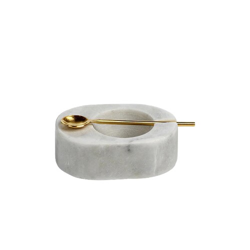 The Favorites Tuscan Marble Salt And Pepper Bowl With Gold S