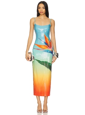 Runaway The Label KYRA 中长款连衣裙 Baby Blue,OrangeREVOLVE