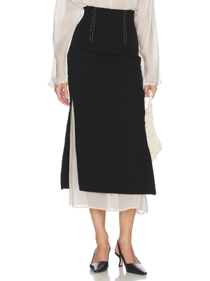 Helsa双层设计薄纱质感高腰半身裙26SS春夏新品 REVOLVE