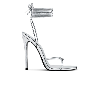 FEMME LA ATHENS LACE UP 高跟 金属银色REVOLVE小众新款