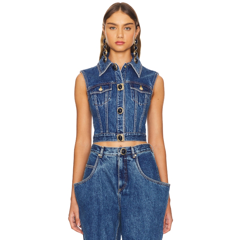 AREA 背心 蓝色REVOLVE小众新款