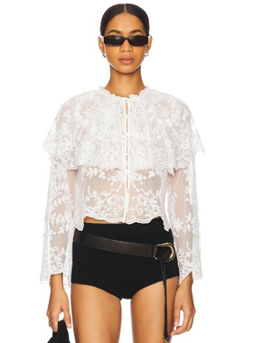 Sea Marja Embroidery Capelet Blouse 白色 y2k辣妹风REVOLVE小