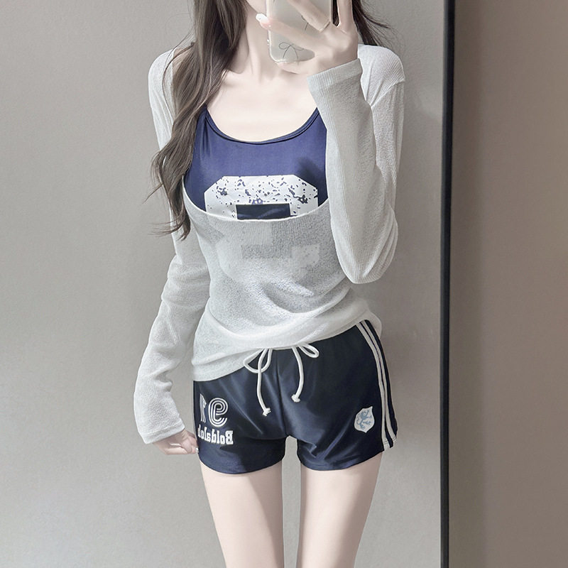 2026新款游泳衣女士分体三件套学生少女宽松夏季防晒遮肚显瘦保守