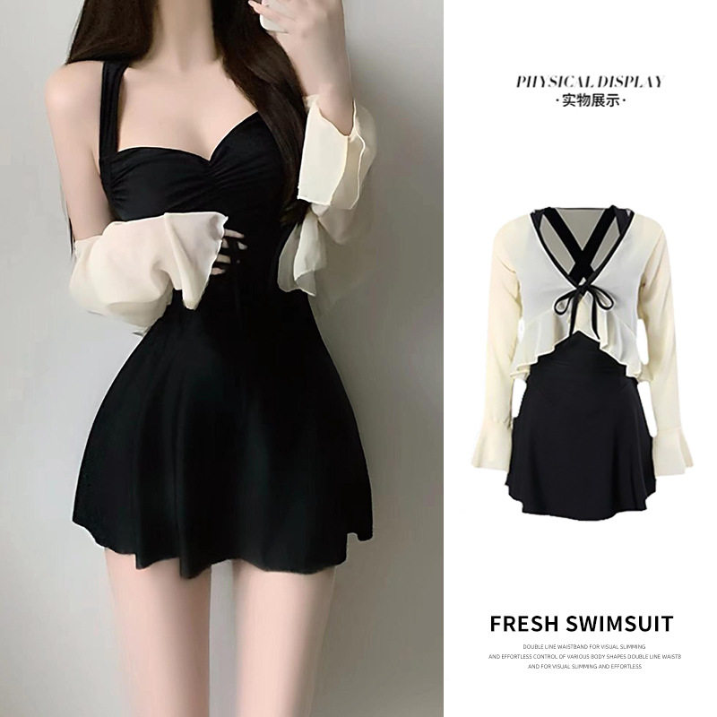 泳衣女款两件套泡温泉遮肉保守高级感长袖防晒游泳装连体裙式显瘦,运动/瑜伽/健身/球迷用品,连体泳衣,淘宝优惠券,粉丝福利购,淘宝优惠卷