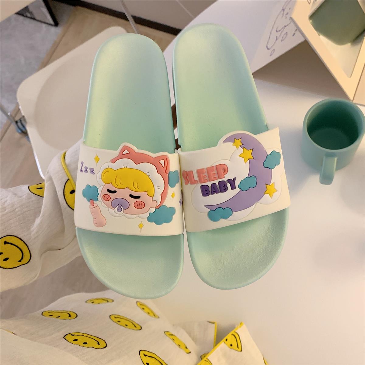 韩版日式港风凉拖鞋卡通