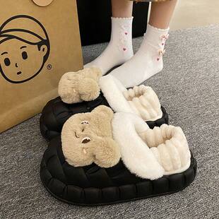 可爱棉拖鞋男冬季居家室内防滑保暖可拆卸棉鞋女款2026新款可外穿