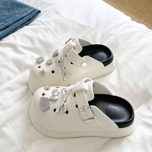 厚底增高EVA洞洞鞋女2026新款高级感时尚外穿防滑沙滩包头拖鞋夏