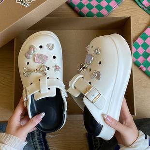 踩屎感勃肯鞋 厚底增高包头拖鞋 外穿防滑防臭洞洞鞋 夏季 女2026新款