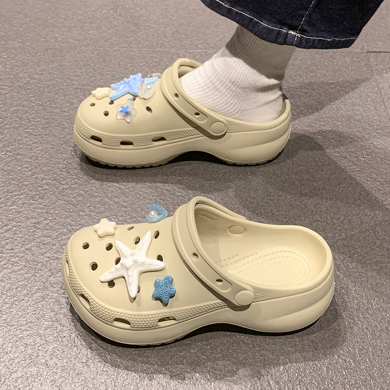 ins海星贝壳洞洞鞋女外穿