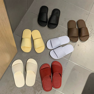 凉拖鞋 一字新款 简约格纹居家夏季 情侣抗菌防臭日式 防滑男女士拖鞋